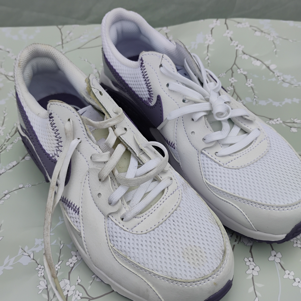 Nike White and Purple Athletic Shoes